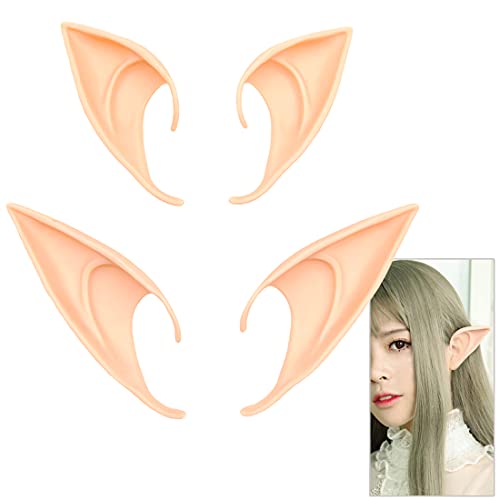 Photo de Pixie Elf Ear, Fairy Ears, Cosplay Halloween Party Live Broadcast Props, Anime Party Dress Up Costume, Bal masqué Oreilles de vampire elfique (2 paires)