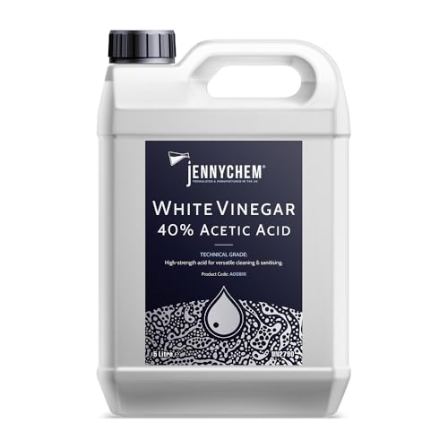 40% Acetic Acid (White Vinegar) Technical Grade Cleaning Vinegar Alternative Concentrated Solution for Professional Cleaning Limescale Removal Descaling & Outdoor Use (5 Litre)