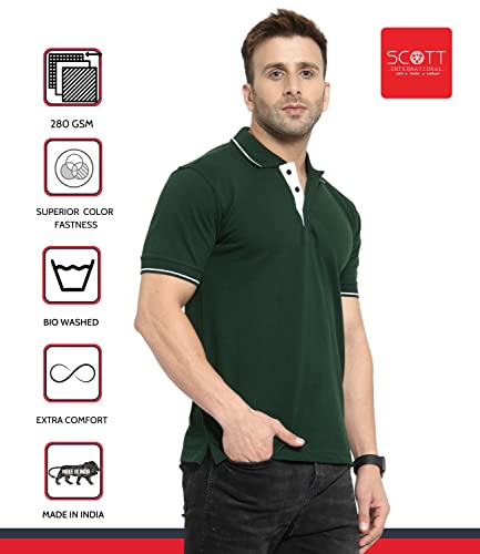 Image of Scott International Men's Cotton Regular Fit Polo T-Shirt