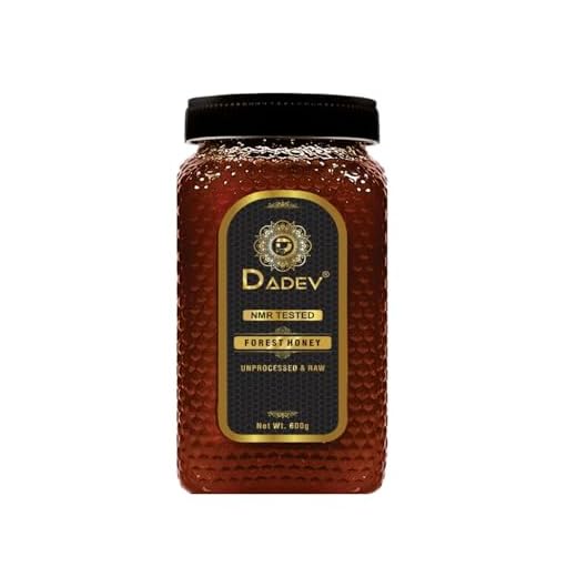 DADEV Honey NMR Tested 100% Pure Raw Honey, Unprocessed Forest Organic Honey-600gm Glass JAR