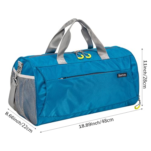 Kuston Sports Gym Bag with Shoes Compartment, Trolley Sleeve and Wet Pocket Gym Duffel Bag Overnight Bag-Upgraded2