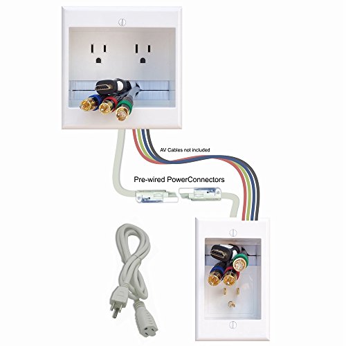 Powerbridge Two-Ck Dual Outlet Recessed In-Wall Cable Management System With Powerconnect For Wall-Mounted Flat Screen Led, Lcd, And Plasma Tv’s #TOP1