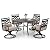 Sophia and William Swivel Patio Dining Set for 4, Outdoor Table and Chairs, Removable Seat Cushions, Black 42" Round Patio Dining Table