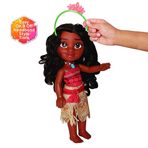 Disney Princesas Amiga Vaiana Grande para Niñas – Muñeca de 38 cm de Altura Que Incluye Vestido, Zapatos y Tiara Extraíbles – Muñeca con Preciosos Detalles para niñas con 3 años +