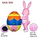 YIHONG 8 FT Height Easter Inflatable Outdoor Decorations Bunny with Egg, Easter blow up yard Decorations Build-in LED for Holiday Lawn, Yard, Garden Decor