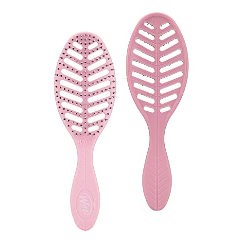 WetBrush Go Green Speed Dry Detangler with HeatFlex Bristles for Safe Use with A Hairdyrer Vented to Allow Moisture to be Removed From Hair Quickly for Fast Drying Time Pink