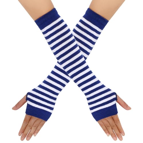 Dan Ching Striped Arm Warmers For Women Striped Gloves Writing Gloves