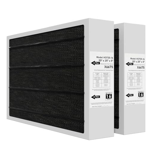 Pitymody X6675 Merv 16 Air Filter 20x25x5 Efficient Air Filter Compatible with Lennox X6675 and Lennox HCC20-28 Furnace HVAC System Part Number HCF20-16 2 Pack