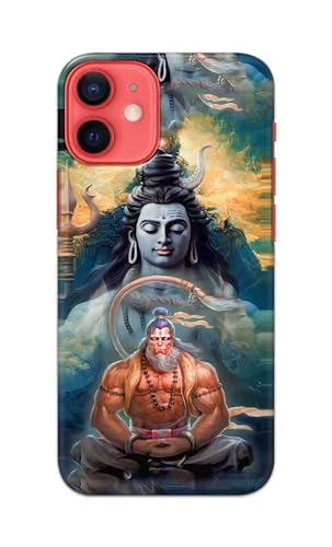 Image of PRINTFIDAA Printed Hard Back Cover Case for Apple iPhone 12 | iPhone 12 Pro Back Cover (Lord Shiva and Hanuma) -112