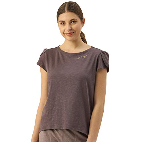 Image of Enamor Women's Solid Relaxed Fit T-Shirt