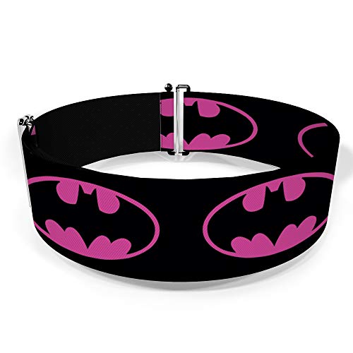 Buckle-Down DC Comics Belt, Cinch Belt Batman Shield Black Fuchsia, 3.0 Inch Wide, Adjustable2
