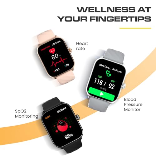 Image of CELLECOR E1 Flex 1.83 inch (46.48mm) HD Display Smart Watch, 500 Nits, 60Hz Refresh Rate, Bluetooth Calling, AI generated Watch Faces, 100+ Sports Modes, Health Suite, Voice Assistance (Golden-Pink)