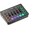 IXTECH Gaming Audio Mixer 4 Channel Soundboard, Streaming RGB PC Audio Interface with XLR Microphone Support, Audio Equalizer for Gaming Podcast Streaming Karaoke, Individual Volume Controls (Black)