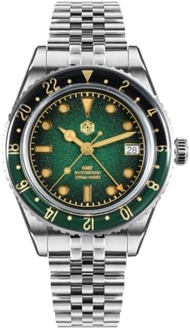 FTEOXLC San Martin NH34 GMT - Reloj deportivo para hombre, esfera sándwich, 40 mm, bisel bidireccional de zafiro, reloj