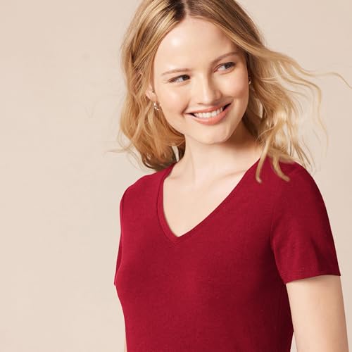 Image of Amazon Essentials Women's Regular-Fit Short-Sleeve V-Neck T-Shirt, Multipacks