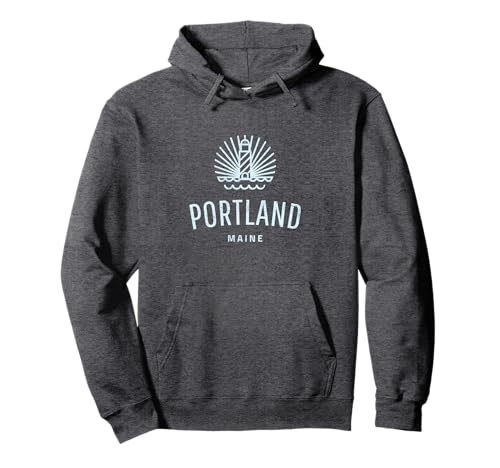 Portland Maine Retro Vintage Lighthouse gift idea Pullover Hoodie
