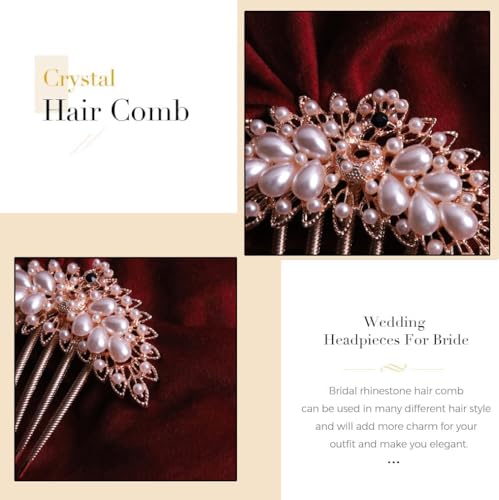 Image of BellaStella Premium Rhinestone Flower Hair Comb Hairpin Hair Dressing For Wedding Prom (Pack of 5) (White)