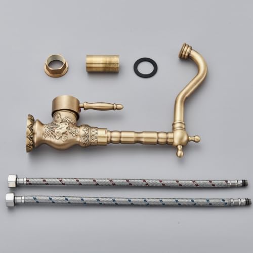 Robinet en laiton antique grand modèle pour évier rétro chic
