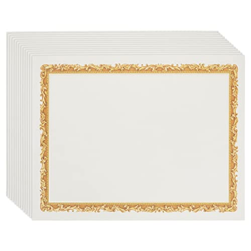 Award Certificate Paper With Gold Foiled Metallic Border (White, 8.5 X 11 In, 48 Pack) #TOP23