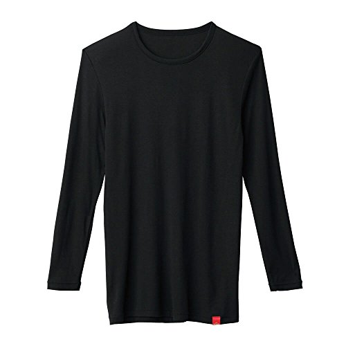 [グンゼ] インナーシャツ ホットマジック 柔らか温か クルーネック9分袖 MH1908 メンズ Vブラックモク Lのサムネイル