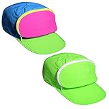 Fanny Pack Hat Nylon| 80s/90s Cap for Men | Retro Cap for Women |Zipper Pocket - Neon/Neon Green Bundle
