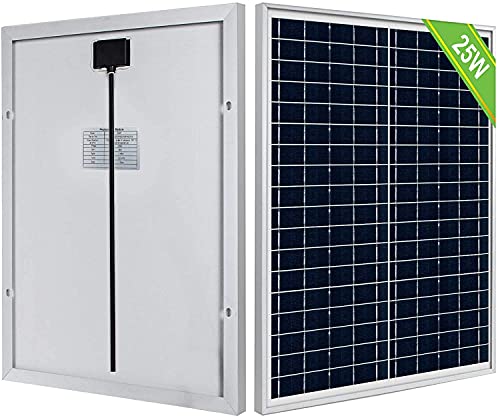 ECO-WORTHY Módulo de panel solar monocristalino de 25 vatios y 12 V Fuera de la red Carga de batería RV Viaje en barco