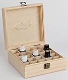Plant Therapy Wooden Essential Oil Box with Generic Modern Logo- Holds 25 Bottles Size 5-15 mL