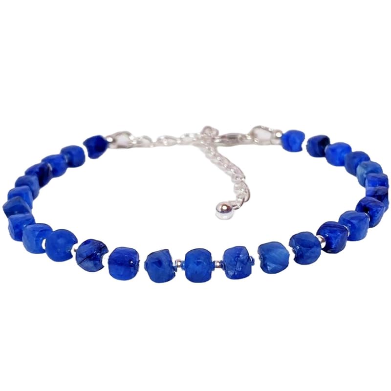 Bracelet en kyanite bleue 6 mm LKBEADS ajustable pour homme et femme