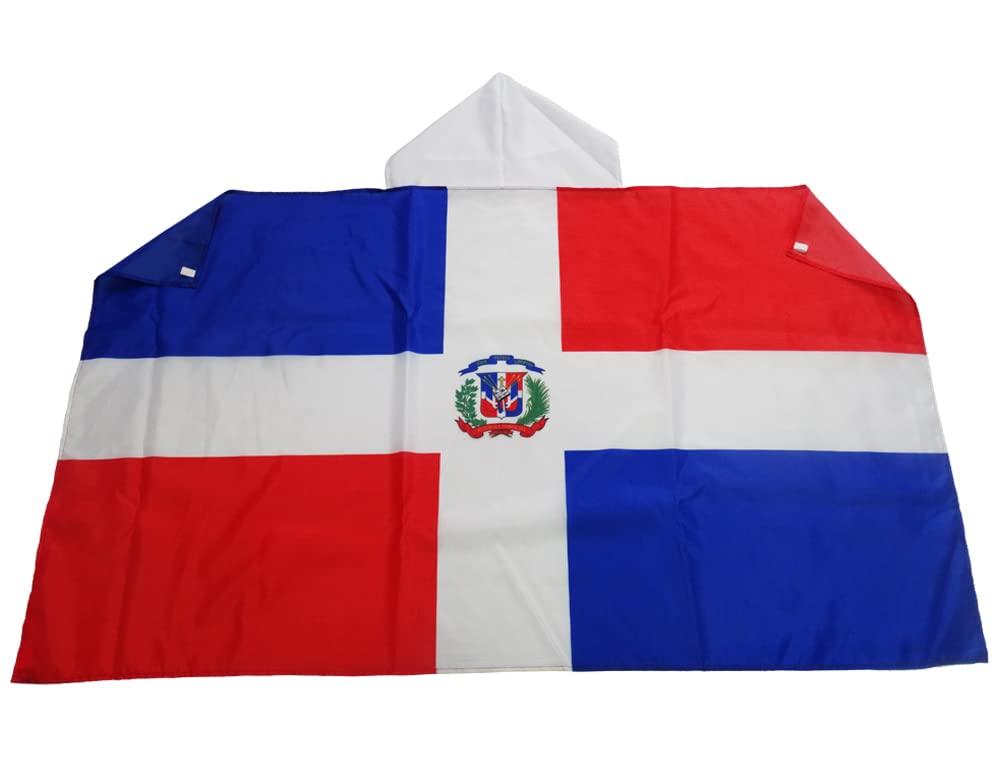 AZ FLAG Bandiera Repubblica Dominicana, 150 x 90 cm, mantello bandiera domenicana, 100% poliestere, con maniche integrate, body flag 80 g