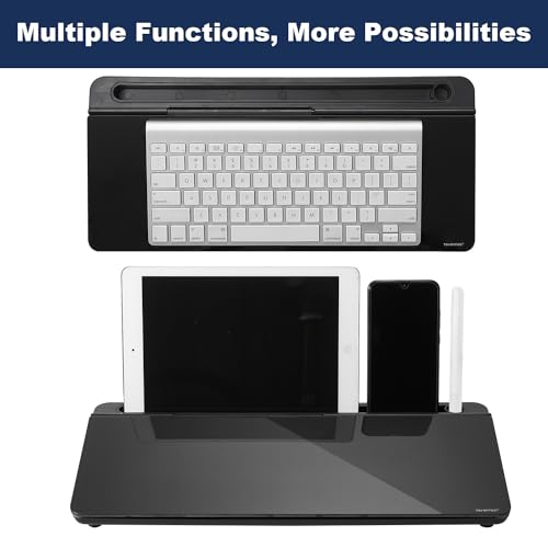 TSJ OFFICE Small Desktop Whiteboard -Glass Dry Erase Board Computer Keyboard Stand White Board Surface Pad with Drawer, Desk Organizers with Accessories for Office, Home, School -  image 1