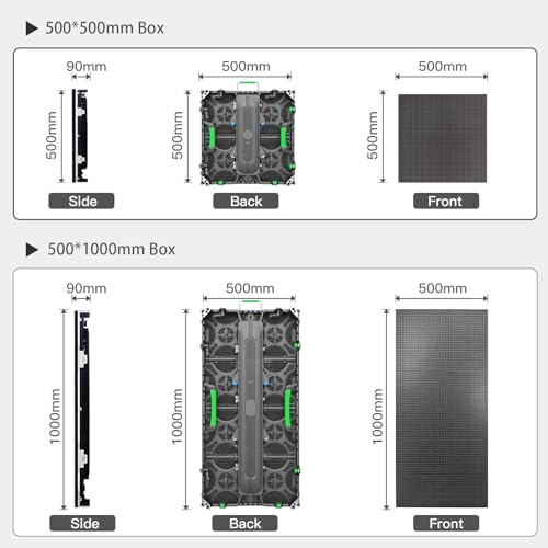 Image of LED Display Wall Panel | 3840Hz High Refresh Rate|P1.8 P2.9 P3.9 P4.9 P6 | IP65 Aluminum Cabinet,for Stage , Wedding Parties, Exhibitions, and Event Broadcasts (16, P4.81, 50*100cm(1.64ft*3.28ft))