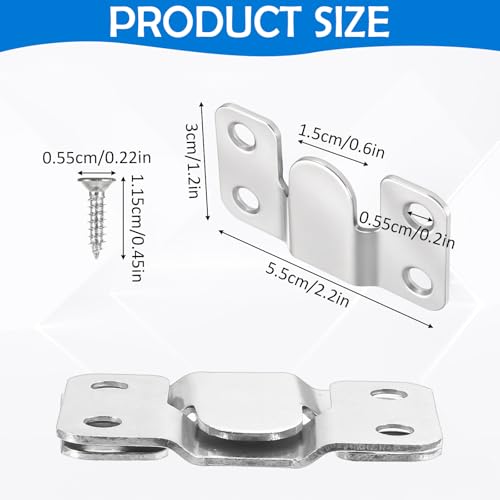 Image of 4 Pairs Flush Mount Bracket, Stainless Steel Interlocking Hanging Buckle Silver Heavy Duty Photo Frame Hook Interlocking Furniture Connector for Art Gallery Wall Mount Hardware