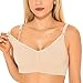 Gratlin Women's Comfort Support Maternity Wirefree Seamless Nursing Bra Beige XL