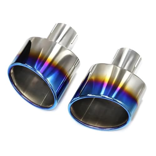 Tuyaux d'échappement universels lot de 2 embouts en acier inox 304 bleu