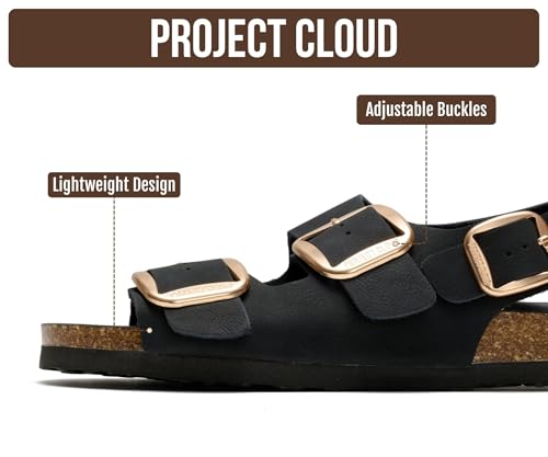 Image of Project Cloud 100% Genuine Leather Ankle Strap Footbed Sandal with Lightweight & Comfortable Walking Fisherman Sandals for Women - Non Slip Memory Foam Slingback Womens Sandals 2026 (Garda)