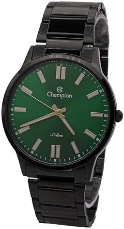 Relógio Masculino Champion Aço Inoxidável Preto Mostrador Verde A...