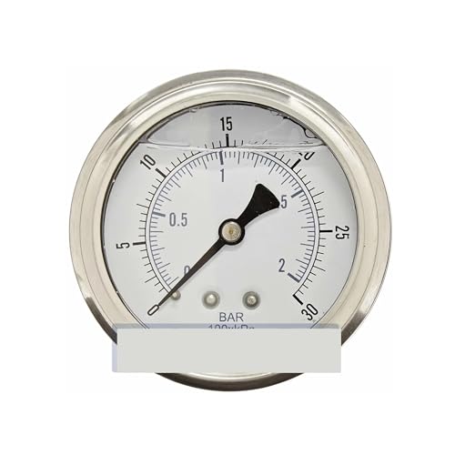 Manomètres à liquide haute précision 0-30 PSI avec raccord arrière 1/4 WOG anti vibrations