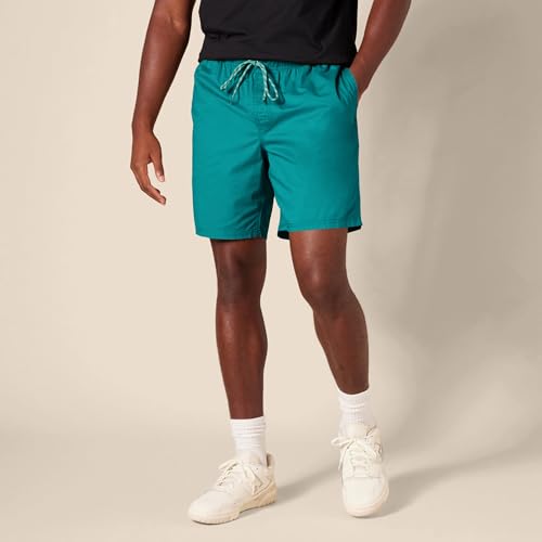 Image of Amazon Essentials Men's 8 inch Inseam Relaxed-Fit Cotton Drawstring Pull-On Walk Shorts, Summer-Weight