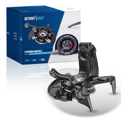Image of Detroit Axle - Front Steering Knuckle for 1998-2010 Volkswagen Beetle 1999-2006 2010 Golf 1999-2005 Jetta, Left Steering Knuckle & Wheel Hub Bearing Assembly Replacement