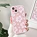 Lovmooful Compatible for iPhone 15 Case Clear Cute Floral Flower Hibiscus with Color Edge Design for Girls Women Soft TPU Shockproof Protective Girly for iPhone 15 Case-Pink