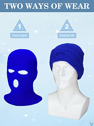 6 Pieces Kids 3 Hole Balaclava Ski Mask Knitted Full Face Mask Ski Face Cover for Boys Girls Thermal Hoodie Beanie, 6 Colors (Bright Colors)4