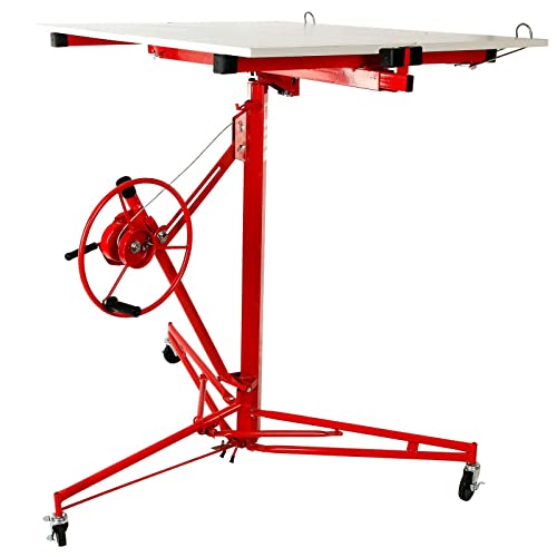 Drywall Lift Panel 11' Lift Drywall Panel Hoist Jack Lifter Jack Rolling Caster Wheel Sheetrock Drywall Lift Construction Tools (11Ft) #TOP5