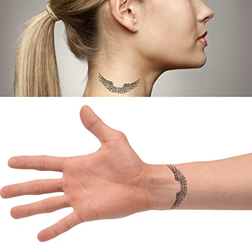 Eagle Tattoo 6 Sheets Temporary Tattoos Pair Of Spread Out Eagle Bird Or Angel Wing Temporary Tattoo Neck Arm Chest For Women Men Adults #TOP1
