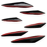 1 Pack 6 Pcs Car Front Bumper Lip Splitter, Universal Auto Spoiler Canards Kit, Car Body Auto Anti Collision Strip Decoration Decal Sticker Fits for Vehicle， Suvs (Black)