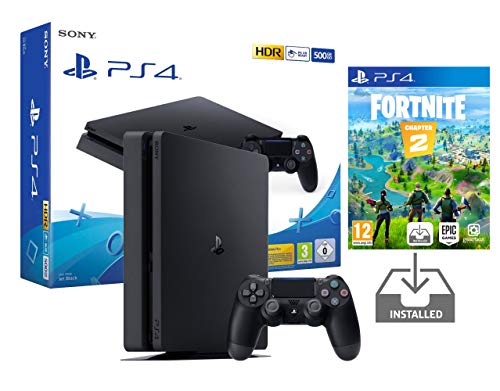 PS4 Slim 500Gb Negra Playstation 4 Consola Pack + Fortnite: Battle Royale [Preinstalado]