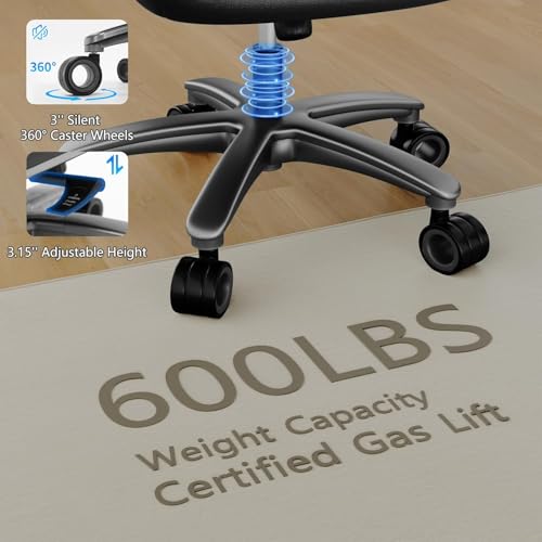 Image of Big and Tall Office Chair with 5D Arms, 600lbs Fabric & PU Leather Heavy Duty Desk Chair, Adjustable Lumbar Support & Height, Tilt Function, High Back Ergonomic Executive Computer Chair