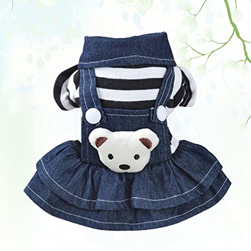 UKCOCO Vestidos Jeans Para Cães Alça Para Roupas De Animais De Estimação Vestido De Urso Saia Para T