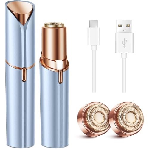Image of Facial Hair Removal for Women: Electric Face Razor with LED Light - Painless & Instant Results Mini Shaver for Travel & Home Use