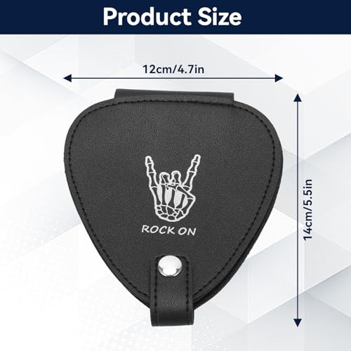 Agatige Guitar Pick Holder Case with 22 Slots PU Leather Guitar Plectrum Bag for Acoustic Electric Guitar Ukulele, Bass - Image 3