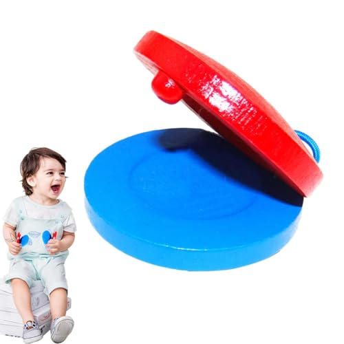 Castañuelas de madera, instrumento musical, castañuelas de dedo de madera, castañuelas de mano creativas, instrumentos de percusión de mano española para niños y niñas